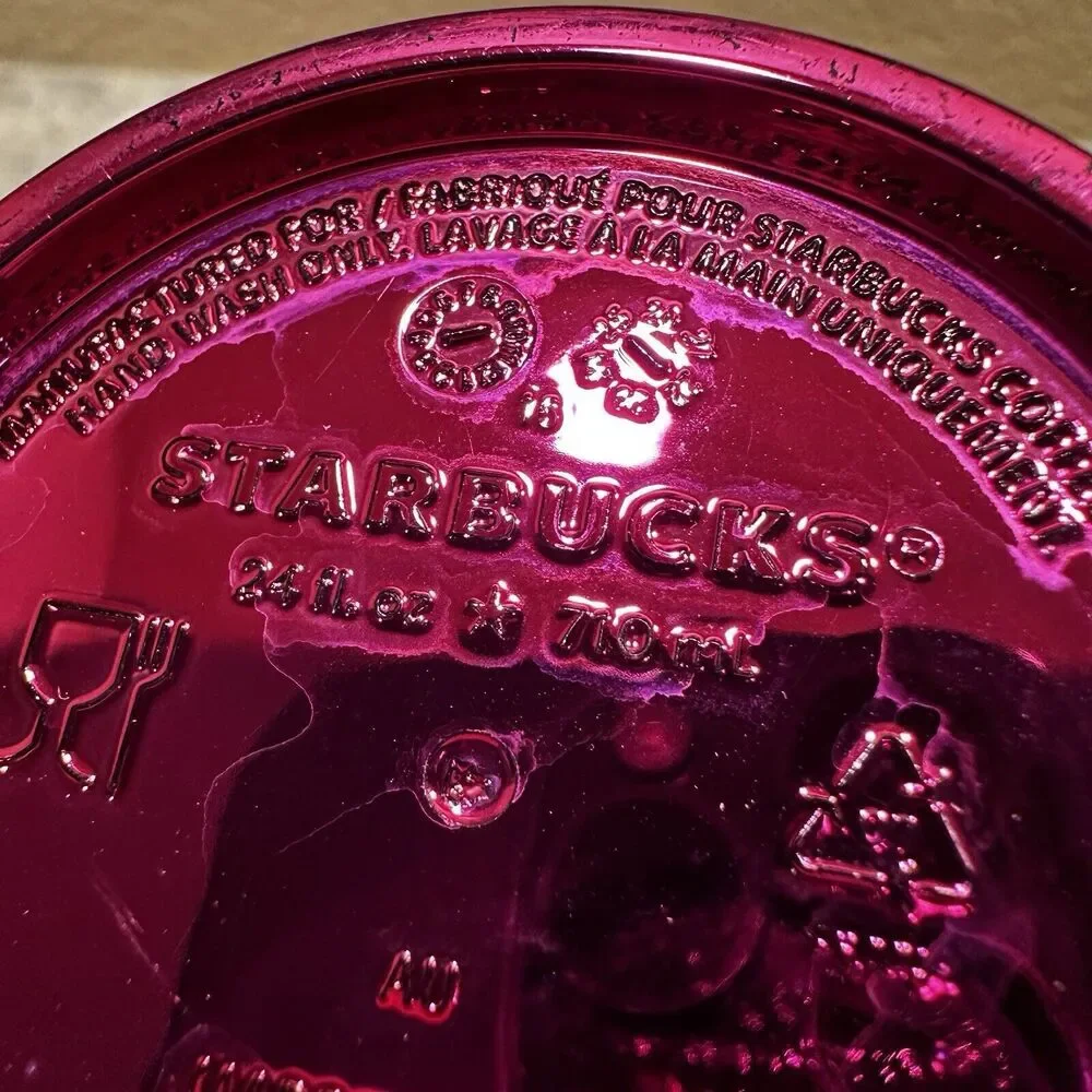 Starbucks Studded Tumbler Venti Hot Pink 24 Oz With Lid And Straw‎